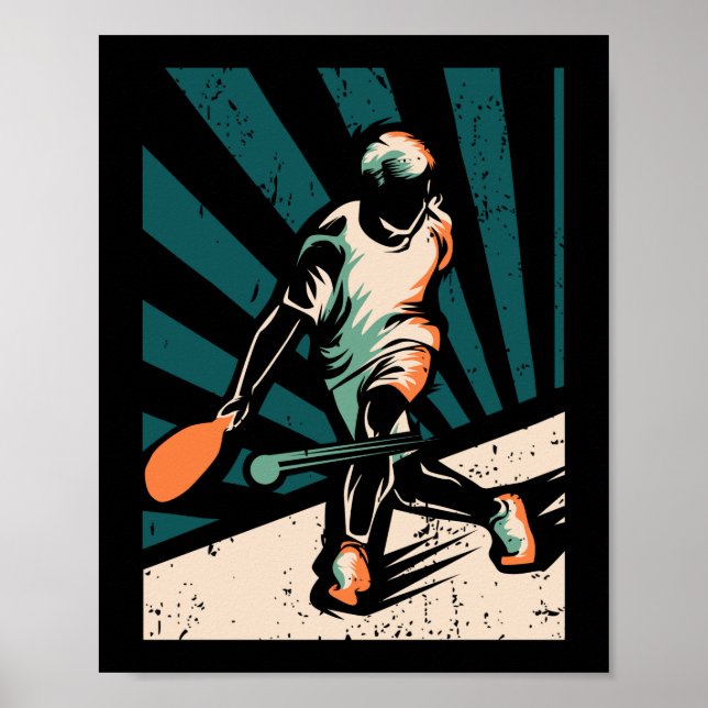 Vintager Retro-Pickleball-Player Poster (Vorne)