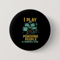 Vintager Retro Rock Band Drummer I Play Drum