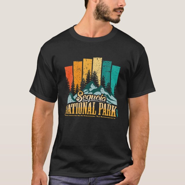 Vintager Retro-Sequoia-Nationalpark T-Shirt (Vorderseite)