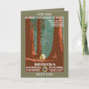 Vintager Retro Sequoia Nationalpark Vatertag Karte