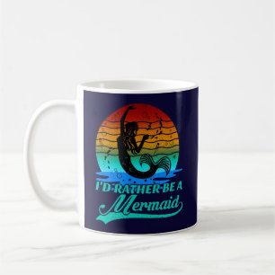 Vintager Retro-Sonnenuntergang eher eine Meerjungf Kaffeetasse