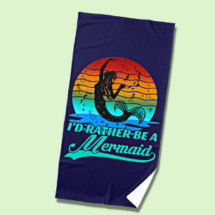 Vintager Retro-Sonnenuntergang eher eine Meerjungf Strandtuch