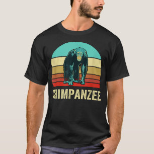 Vintager Retro-Stil Sonnenuntergang Schimpanse T-Shirt