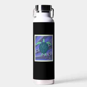 Vintager Retro Turtle Marine Biologe Trinkflasche