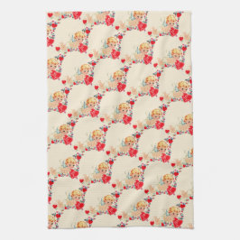 Vintager/Retro Valentine-Engel Handtuch