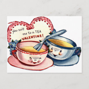 Vintager Retro-Valentinstag Feiertagspostkarte