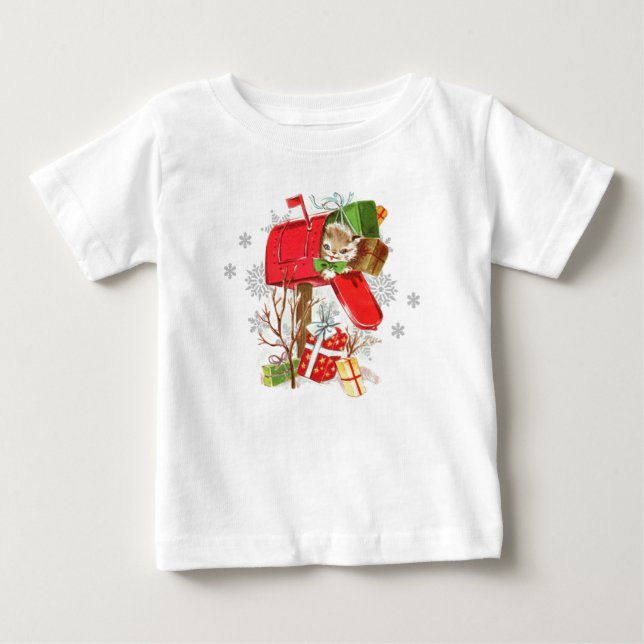 Vintager Retro Weihnachtskatzenjammer T - Shirt fü (Vorderseite)
