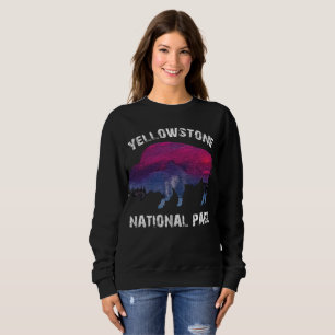 Vintager Retro-Yellowstone-Nationalpark Bison Sweatshirt