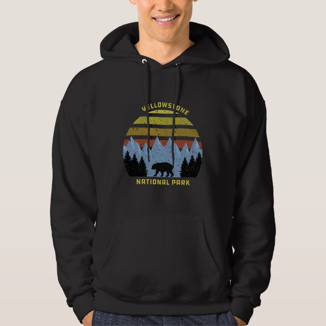 Vintager Retro-Yellowstone-Nationalparkbär Hoodie (Vorderseite)