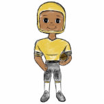 Vintager Retrospieler, einfacher Schwarz-weißer Fu Fotoskulptur Ornament<br><div class="desc">Cute little hand drawn vintage football player in your teams favorite colors!</div>