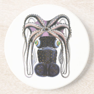 Vintager Riesen-Tintenfisch oder Oktopus, Meeresti Untersetzer