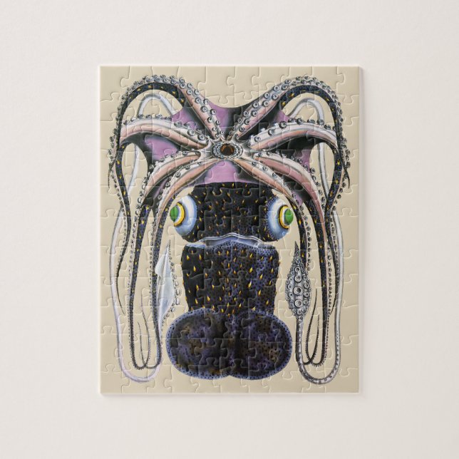 Vintager Riesenoktopus oder Tintenfisch, Meerestie (Vertikal)