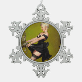 Vintager Ristorante da Valentino Schneeflocken Zinn-Ornament