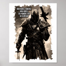 Vintager Ritterorden Templar MOTTO Poster
