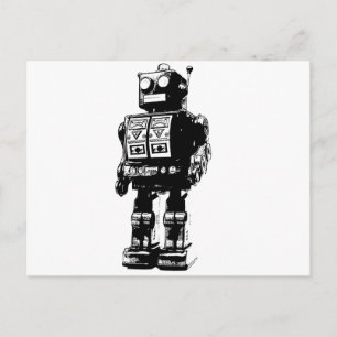 Vintager Robot Postkarte