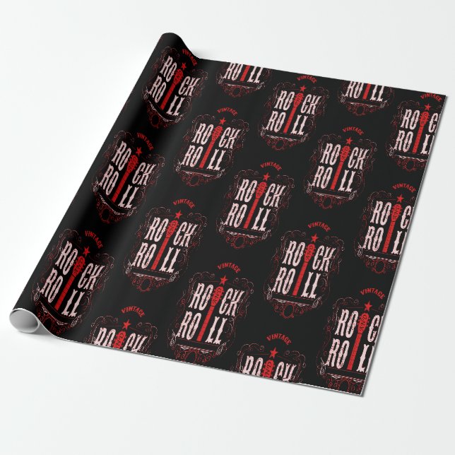 Vintager Rock and Roll Geschenkpapier (Ungerollt)