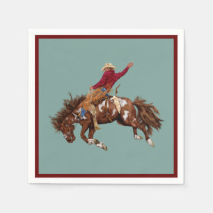 Vintager Rodeo-Bronco-Reitwagen Serviette
