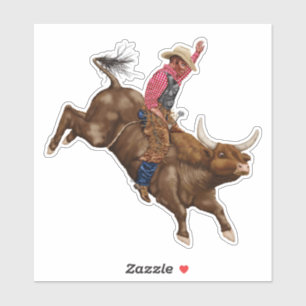 Vintager Rodeo-Cowboy Aufkleber