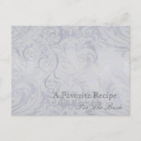 Vintager Rokoko Silver Brautparty Rezept Card