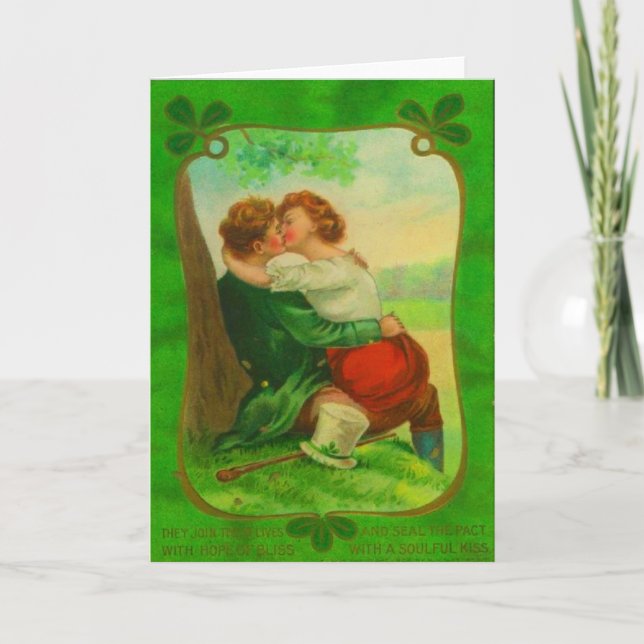 Vintager romantischen irischen Paar-St Patrick Tag Karte (Vorderseite)