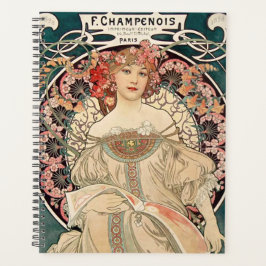 Vintager romantischer Mucha-Illustrator Planer
