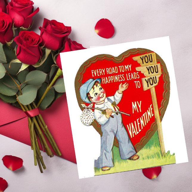 Vintager romantischer Valentinstag Mitteilungskarte (Von Creator hochgeladen)