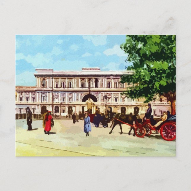 Vintager römischer Aquarellpalast Postkarte (Vorderseite)