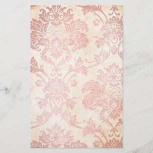 Vintager rosa Damast Briefpapier