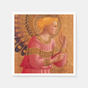 Vintager rosa goldener christlicher Engel Serviette