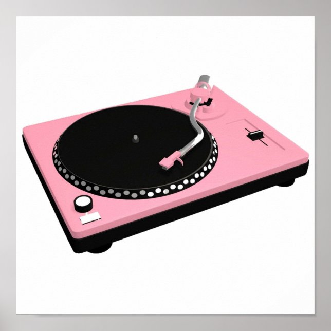 Vintager rosa Record Player Poster (Vorne)