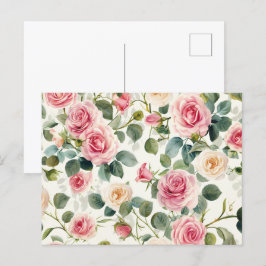 Vintager Rosa-Rosentag Feiertagspostkarte