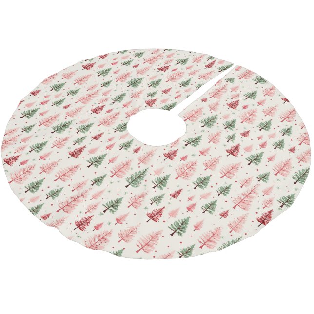 Vintager Rosa Weihnachtsbaum Polyester Weihnachtsbaumdecke (Schrägansicht)