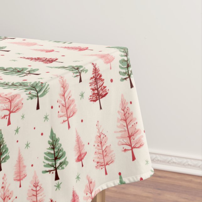 Vintager Rosa Weihnachtsbaum Tischdecke (Beispiel)