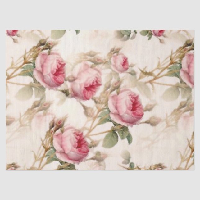 Vintager Rosenblumengarten Deko Seidenpapier (Vorderseite)