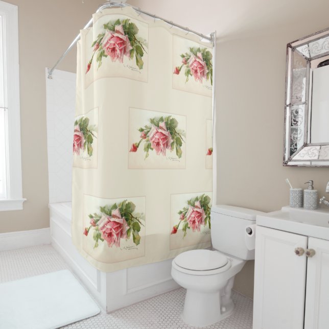 Vintager Rosenhaufen Duschvorhang (Beispiel)