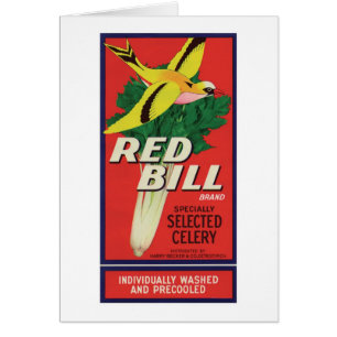 Vintager roter Bill-Sellerie-Aufkleber