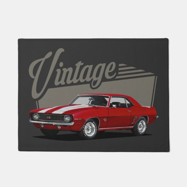 Vintager Roter Camaro Fußmatte (Vorderseite)