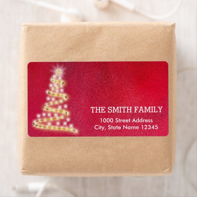 Vintager Roter Glitzer Weihnachtsbaum (Insitu)