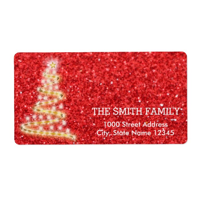 Vintager Roter Glitzer Weihnachtsbaum (Vorne)