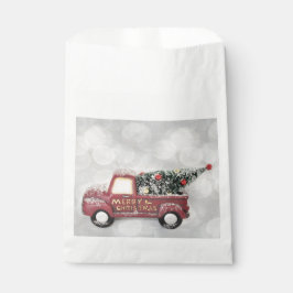 Vintager roter LKW auf grauem Hintergrund Geschenktütchen