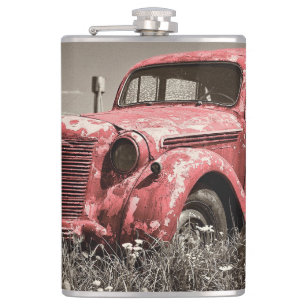 Vintager roter Lkw-Flasche Flachmann