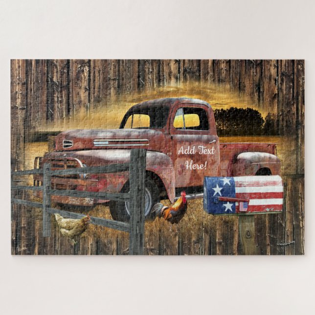 Vintager roter LKW-LKW-LKW (Horizontal)