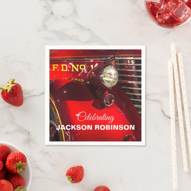 Vintager Roter LKW Serviette (Beispiel)