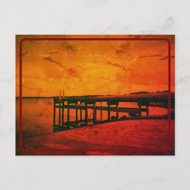 Vintager Roter Pier Postkarte (Vorderseite)