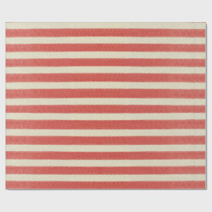 Vintager Roter Streifen Weihnachtsfeiertag Geschenkpapier