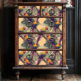 Vintager Roter und Gelber Jungfisch Seidenpapier