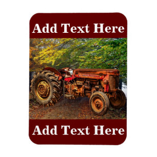 Vintager roter Zuchttraktor Magnet