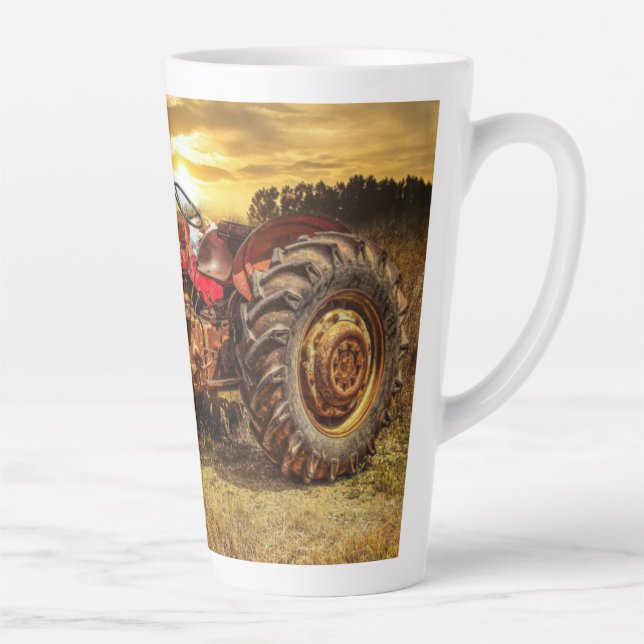 Vintager roter Zuchttraktor Milchtasse (Rechts)