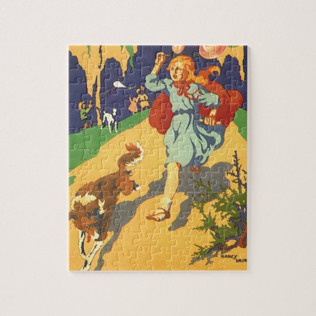 Vintager Rotkäppchen, Hunde und Balloons (Vertikal)