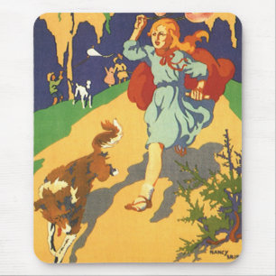 Vintager Rotkäppchen, Hunde und Balloons Mousepad